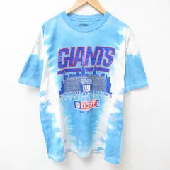 XL/古着 CHAMPS 半袖 Tシャツ メンズ NFL ニューヨークジャイアンツ コットン クルーネック 水色他 タイダイ アメフト スーパーボウル 25ju