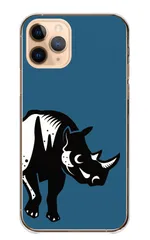 iPhone13Pro Max ケース カバー アイフォン13 プロマックス スマホケース ハードケース サイ さい シロサイ 動物 野生 強い かっこいい おしゃれ シルエット メンズ カラー01