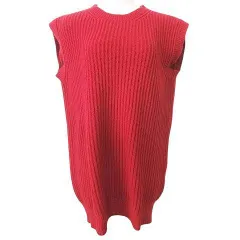 マックスマーラ MAX MARA 白タグ ニット ベスト リブ セーター S 赤 レッド