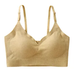 ノンワイヤー ブラジャー 大きいサイズ ナイトブラ おやすみブラ パッド 取り外し 締め付けない リブ編み 柔らかい しっかり生地 ふんわり ストレッチ 黒 as-013