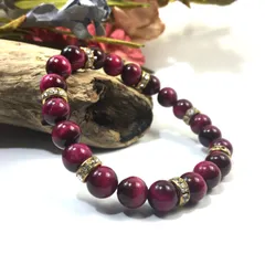 パワーストーン ブレスレット ピンクタイガーアイ （ゴールド）レディース 女性  数珠ブレス 開運 プレゼント ギフト  [9]