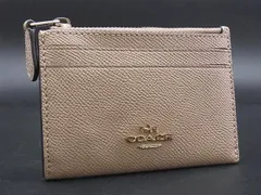COACH コーチ 88250 レザー コインケース コインパース カードケース 小銭入れ カード入れ レディース ベージュ系 DH3896