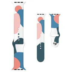 Apple Watchバンド シリコン迷彩 グリーンブルー 42mm/44mm/45mm/49mm アップルウォッチ ケース用 バンド