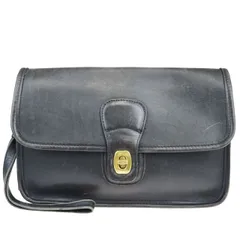 【中古】 コーチ(Coach) 9832 レザー クラッチバッグ ブラック 03GC292