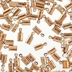 紐留め　カシメ　金具　ゴールド　5mm　筒形　KC金　100個　2853のサムネイル
