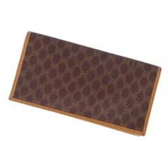 美品 Vintage セリーヌ CELINE 財布 ロングウォレット マカダム柄 レザー レディース イタリア製 ブラウン