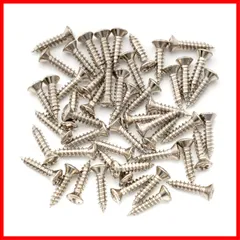 【特売】Musiclily Ultra 2.8x12.3mm ステンレス製 ピックガードビス フェンダーストラトテレキャスターギター/ベース用ネジ、ニッケル（50個セット）