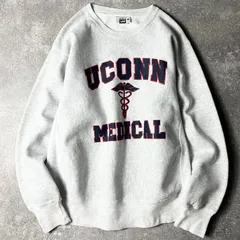 90s USA製 Lee 3段 カレッジ プリント RWタイプ スウェット トレーナー L / 90年代 アメリカ製 オールド 霜降り グレー リバース