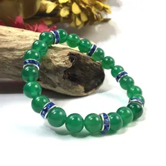 パワーストーン ブレスレット 緑瑪瑙 天然石ブレス （ブルー）レディース 女性  数珠ブレス 開運 プレゼント ギフト  [9]