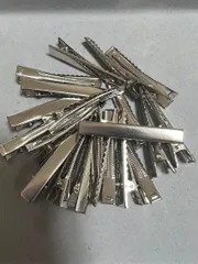 ワニ口ヘアクリップ　シルバー　5.6 x 0.8 cm 10個セット　パーツ　金具　ミニ　DIY　ヘアアクセサリー