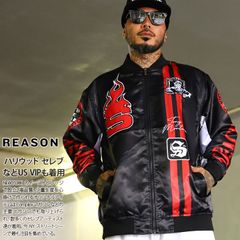 REASON × 映画 スカーフェイス アウター 長袖 スカジャン ブルゾン メンズ 春秋冬用 黒 大きいサイズ Scarface 限定 コラボ 公式 リーズン ジャケット 派手 総柄 アル・パチーノ ビッグシルエット b系 ヒップホップ 服  RR5091