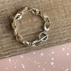 高品質メタルチェーンブレスレット ツイストチェーン（5連）