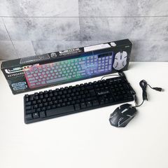 ライティングキーボード＆マウスセット YSN 黒 ブラック キーボードライトオンオフ切り替え マウスカラーチェンジライト Windows10対応