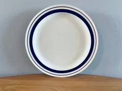 STONEWARE Maiko ストーン ウエア ブルーのライン入りオードブルプレート　骨董品　アンティーク　蚤の市　ヴィンテージ　ビンテージ