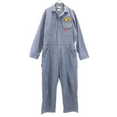 Dickies ディッキーズ ヘリンボーン 長袖 つなぎ 42 ネイビー オールインワン メンズ 古着