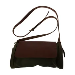 IL BISONTE イルビゾンテショルダーバッグ/カーキ×ブラウン
