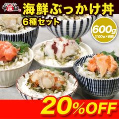 ギフト【甲羅組】化粧箱入りで贈り物にもオススメ❗解凍するだけ🎵 簡単＆便利♪ 海鮮ぶっかけ丼6種セット　各種100g（えび・ほたて・サーモン・銀鮭・たこ・ひらめ） 海鮮丼 エビ 海老 ホタテ タコ ヒラメ ギフト