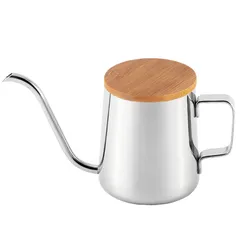 250mlコーヒー ドリップポット 細口 ステンレス製 蓋付き 調理用コーヒー器具 1人用 おしゃれ珈琲考具 人気なドリップケトル お茶などにも対応珈琲ポット (250ml)