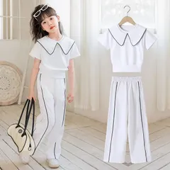 セットアップ 韓国子供服 キッズ 女の子 ジャージ 上下セット 半袖シャツ パンツ ガールズ 2点セット スポーツウェア ロングパンツ 運動着 スウェット ゆったり 部屋着 夏服 ウエストゴム カジュアル ジュニア服 おしゃれ 通学 登山 senbao105