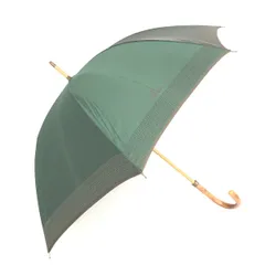 【美品】FENDI ズッカ F 全長95cm 傘 雨具 グリーン 木製 持ち手 美品】FENDI ズッカ F 全長95cm 傘 雨具 グリーン 木製 持ち手