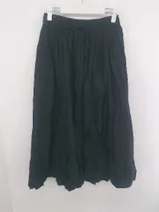 ◇ RODEO CROWNS WIDE BOWL RCWB ウエストゴム ティアード マキシ フレア スカート サイズF ブラック レディース P  【1307150005947】