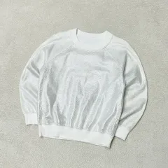 MM6 白 きらめく ラグラン スウェット