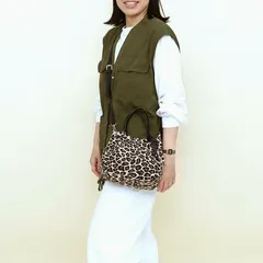 2025新作【COOCO】アニマル柄つまみハンドル2WAY トートバッグ ショルダーバッグ