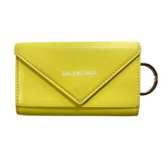 【オンラインショップ】 BALENCIAGA ライトイエロー レザー キーケース - メルカリ 小物