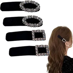 【在庫処分】shefun ヘアピン 前髪 おしゃれ 黒 パッチンピン 4個セット 跡がつかない 前髪クリップ 可愛い 前髪ピン ヘアクリップ 大人 髪飾りJP230