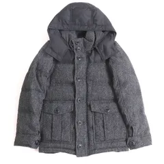 極美品◆BURBERRY BLACK LABEL バーバリーブラックレーベル 2WAY フーデッド ツイード ダウンジャケット/ベスト ブラック M 正規品 メンズのサムネイル
