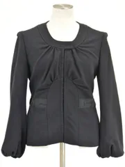 パオラフラーニ PF PAOLA FRANI ノーカラージャケット ブラック レディース F-L4124のサムネイル