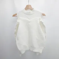 ◇ ⊇ MISCH MASCH ミッシュマッシュ 肩開きデザイン 長袖 ハイゲージニット サイズM ホワイト系 レディース E  【1505290007344】