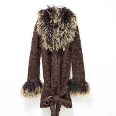 ジルスチュアート JILLSTUART ニット カーディガン ロング ファー リボン w917872n