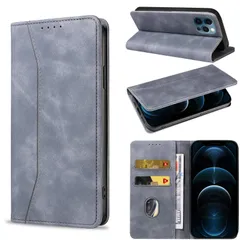 【新着商品】KWATUNG iphone 12 ケース 手帳型 おしゃれ 肌感レザー iphone 12pro ケース 手帳型 耐衝撃 内蔵マグネット iphone12 手帳型ケース カード収納 スタンド機能 全面保護【6.1インチ】グレー