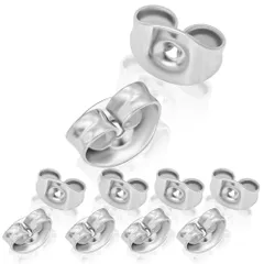 【特価】ピアス パーツ キャッチ サージカルステンレス 金属アレルギー スペア 予備用 シルバー5ペアセット(10個)