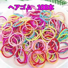 ヘアゴム カラフル 100本 工作 キッズ 小学生 リング 2.5㎝ 髪