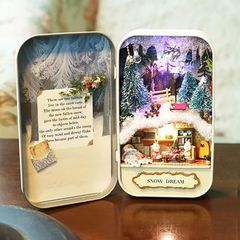 手作りミニチュアハウスキット 缶の中に小さな世界【Snow Dream ～スノードリーム～】