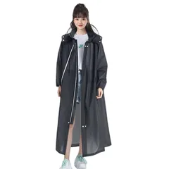 [Vulpns] レインコートメンズ レディース 自転車 軽量 レインポンチョ 雨具 レインウェア 撥水 ロング丈 防水 防? 豪雨 梅雨対策 快適 かわいい 通勤 通学 バイク ブラック 携帯便利 Black 2XL