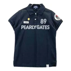サイズ：0 PEARLY GATES パーリーゲイツ  半袖ポロシャツ 迷彩ロゴ ブラック系 [240001272507] ゴルフウェア レディース ストスト