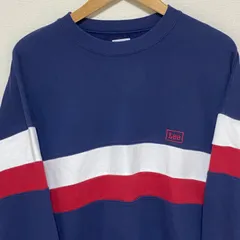 (^w^)b Lee union made リー ユニオンメイド Sanforized Snrunk トレーナー スウェット Uネック ゆったり感 紺系 赤 白 ライン ロゴ 刺繍 ワンポイント プルオーバー クルーネック 長袖 おしゃれ レディース サイズM