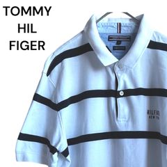 トミーヒルフィガー　TOMMY HIL FIGER ポロシャツ　ストライプ　XL
