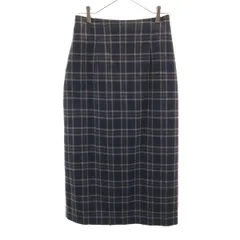 A day in the life UNITED ARROWS アデイインザライフユナイテッドアローズ チェック柄 ロング丈 タイトスカート M ネイビー レディース 古着