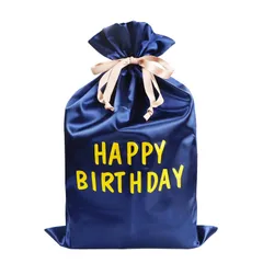 【在庫処分】大きいサイズ ギフトバック バースデーバッグ ラッピング リボン付 誕生日 ポーチ クリスマス 巾着袋 包む プレゼント袋 ラッピング袋 35*50cm OKUSU-JP