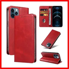 【送料無料 】 iPhone 12ProMax_レッド QUEASON【iPhone 12ProMax ケース 手帳型】iphone12pro max ケース 