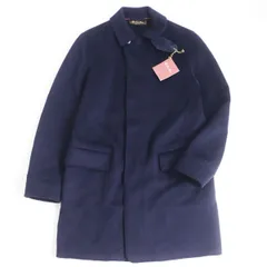 極美品●Loro piana ロロピアーナ ベイビーカシミヤ100％ フライフロント ステンカラーコート/ロングコート ネイビー M イタリア製 q08-st30313-7931のサムネイル