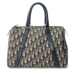 OLD Dior トロッター柄定番ボストンバッグ（青/中/斜ライン） (OD-010N)