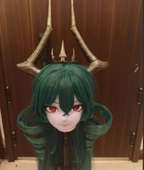 ★即納 全頭マスク カツラ付き NO.679 マスク ドール ヘッドロリータ人形 コスプレ 仮装 変装 着ぐるみ コスチューム kigurumi
