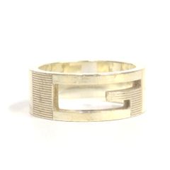 NA30201 グッチ 指輪 リング ブランデッドG シルバー/925 #15 レディース GUCCI 中古