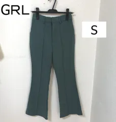 GRL グレイル 小さいサイズ レディース パンツ フロントタック フレアパンツ  S  グリーン 緑 [k8360t]