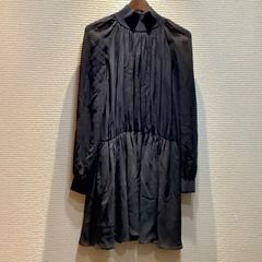 ★お盆期間限定価格★  セリーヌ CELINE シルク ジョーゼット ミニドレス シルクシフォン ワンピース 黒 ブラック [38] レディース I713/T33